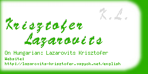 krisztofer lazarovits business card